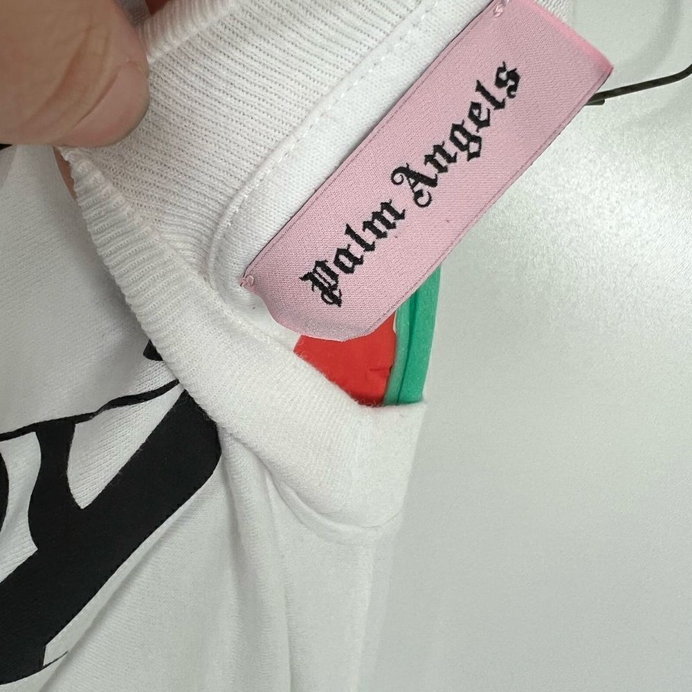Palm Angels Size M Classic Logo Oversized White T-shirt - Picture 7 of 7